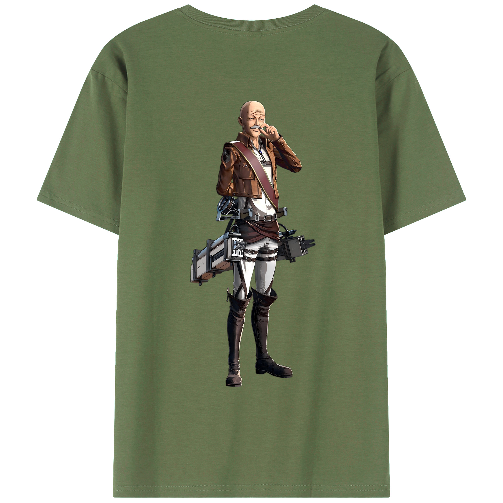 （画像用） 進撃の巨人 ドット·ピクシス Attack on Titan Dot Pixis 綿100％ メンズ半袖Tシャツ（バックプリント） 通気性